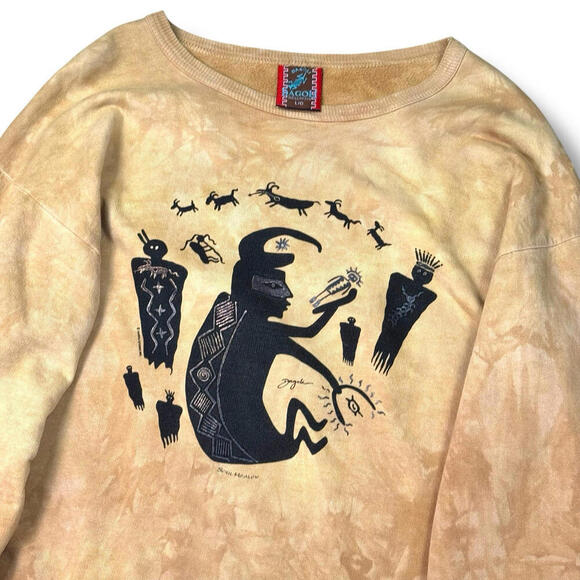 Vintage Dagoli Tribal Indigenous Art Sweatshirt Tie dye Canada ‘Soul Healer’ XL - Picture 2 of 10